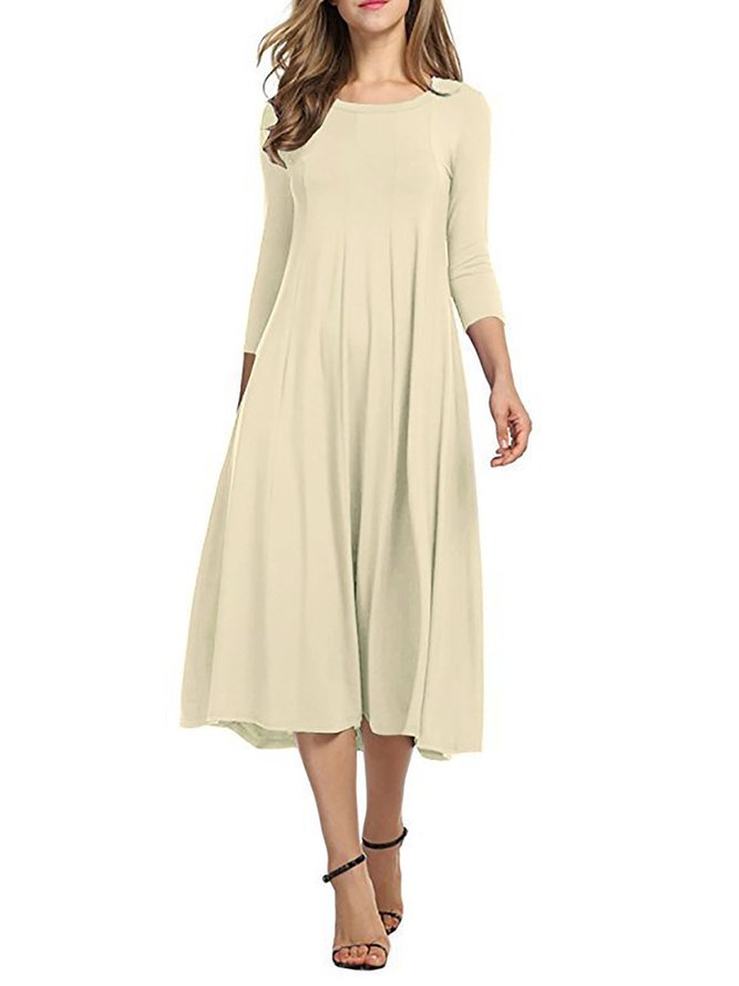 Sleeve Polyester Casual Dress...