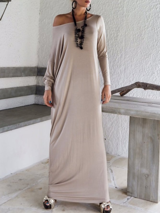 Batwing One Shoulder Casual Dress | noracora
