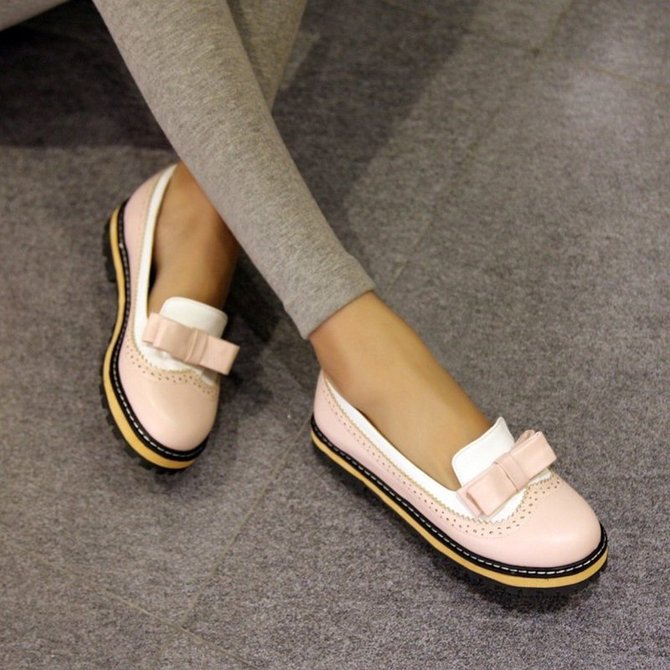 Women Fashion Party Round Toe Platform Flat Loafers noracora