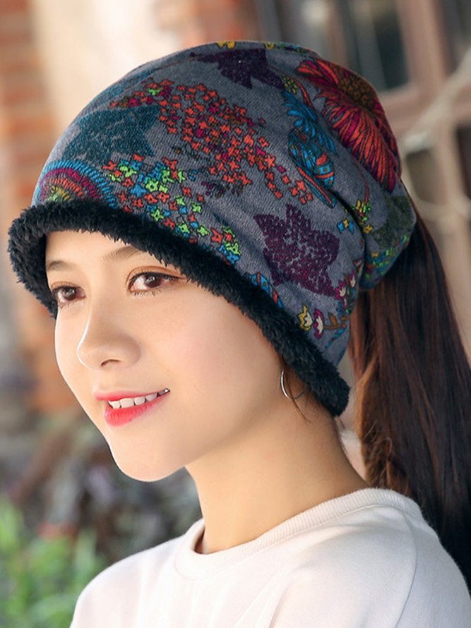Womens Ethnic Cotton Beanie Hat Vintage Good Elastic Warm Turban Caps 