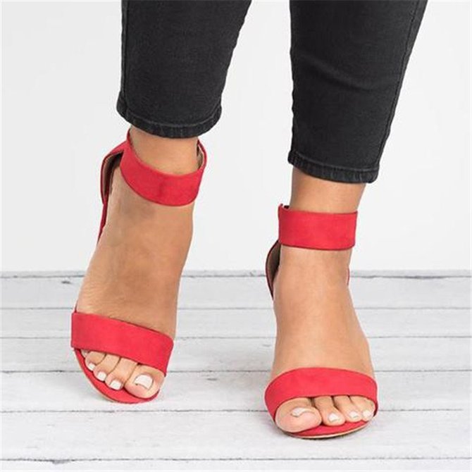 Women Nubuck Pumps Sandals Casual Ankle Strap Zipper Shoes | noracora
