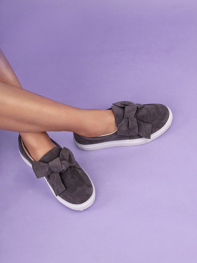 womens nubuck loafers bowknot