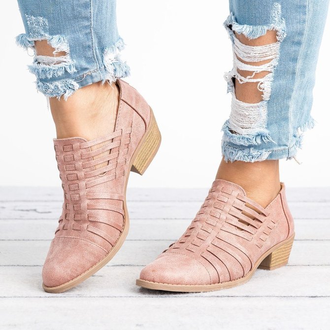 Women Plus Size Faux Leather Booties 
