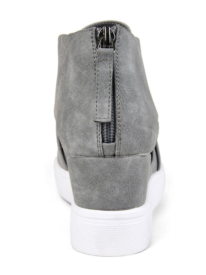 gray wedge sneakers