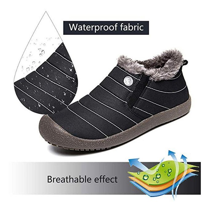 Women's Waterproof Snow Boots Fur Lining Warm Non Slip Booties | noracora
