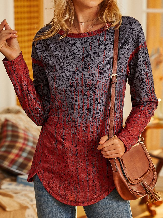 Ombre Casual Loose tunic T-Shirt