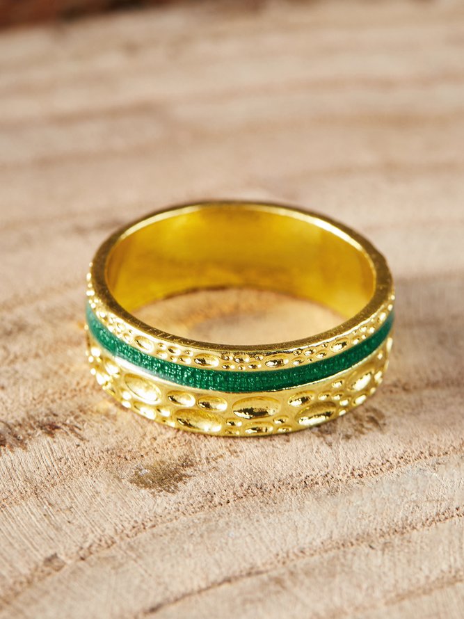 Vintage Cloisonne Gold Ring