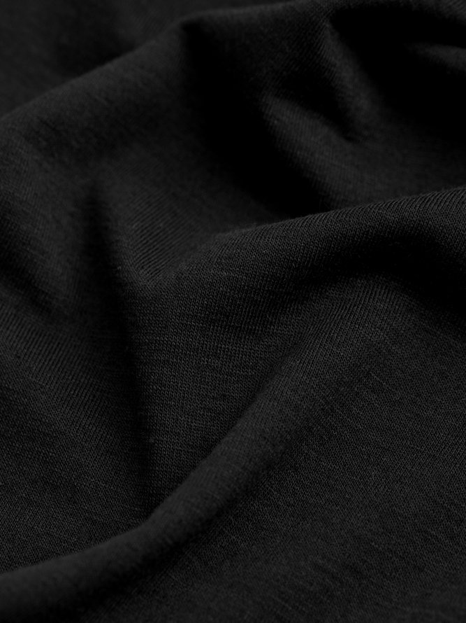 Black Moon Printed Club Daily Casual Short Sleeve Shift Tunic T-Shirt