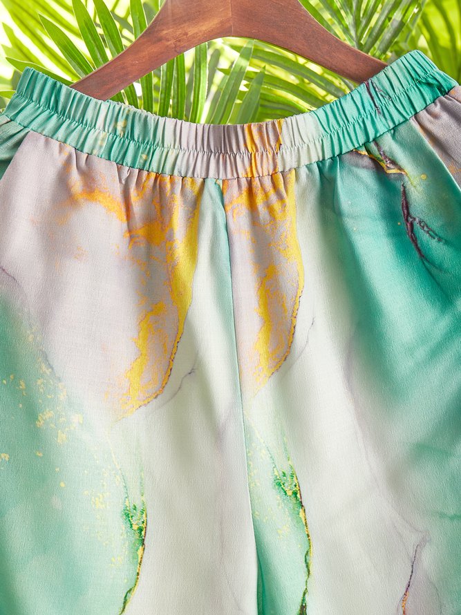 Women's Casual Athleisure pants Pockets Design Print Ankle-Length Pants Leisure Weekend Tie Dye Comfort Mid Waist