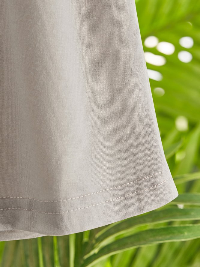 Shawl Collar Cotton-Blend Long Sleeve Top