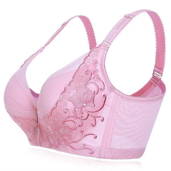 Nooncat Embroidery Adjustable Gather Push Up Soft Breathable Bras ...