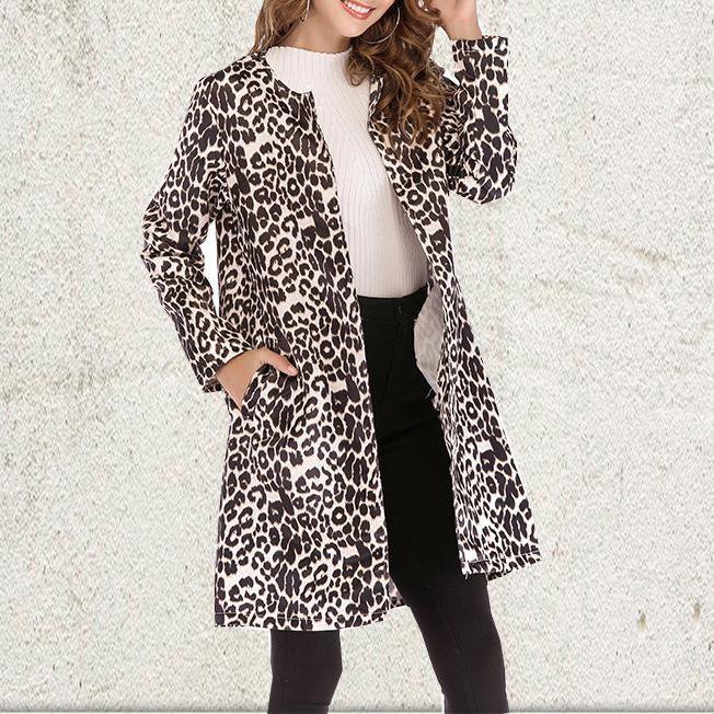 Plus Size Women Leopard Winter Warm Coat | noracora