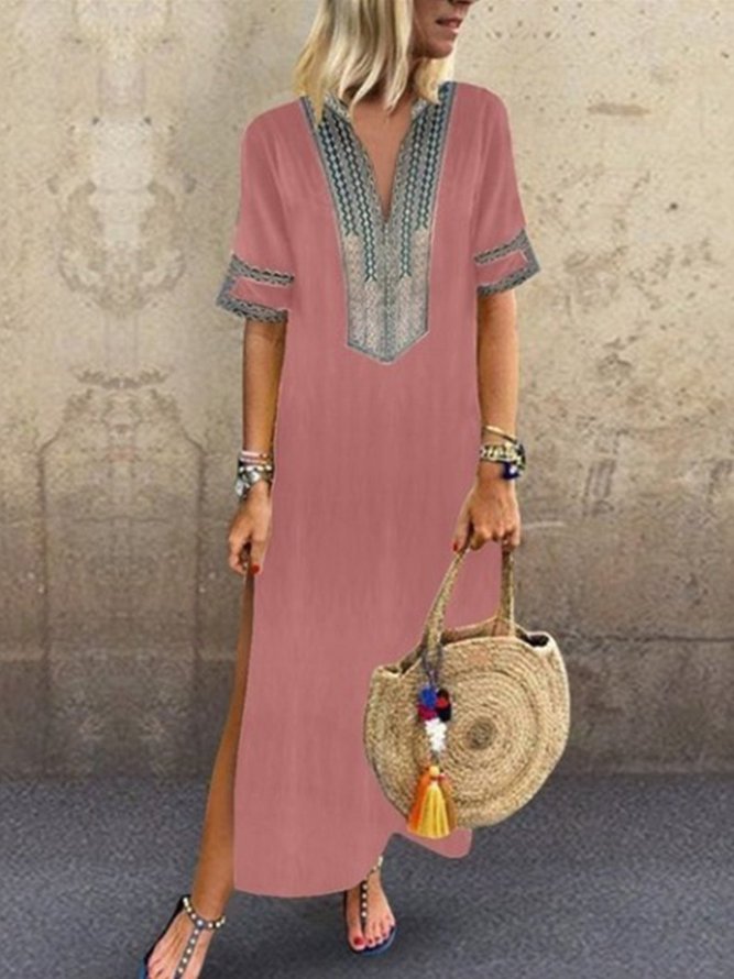 Casual Vintage Ethinc Feature Beach Dress noracora