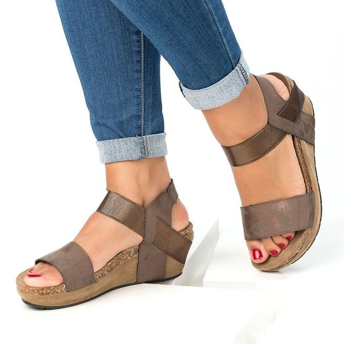 Summer Open Toe Casual Wedge Heel Sandals Shoes Beta1.noracora