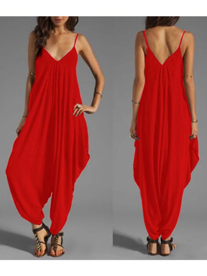 Low Chest V Collar Sexy Jumpsuit noracora