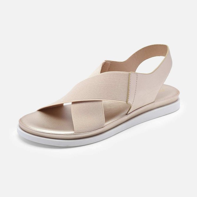 Comfy Sole Slip On Sandals Elastic Textile Splicing Sandals noracora