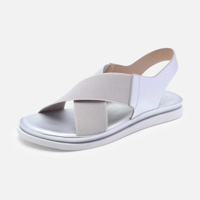 Comfy Sole Slip On Sandals Elastic Textile Splicing Sandals noracora