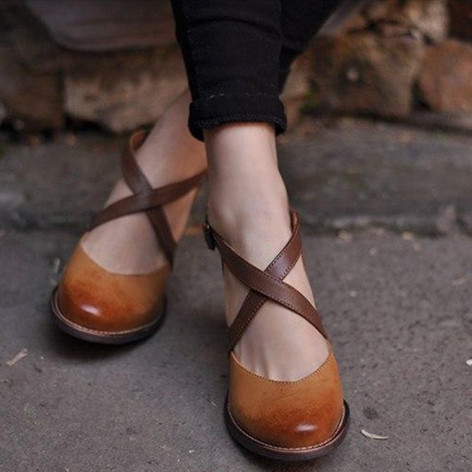 Women's high heels 8 cm with buckle strap | noracora
