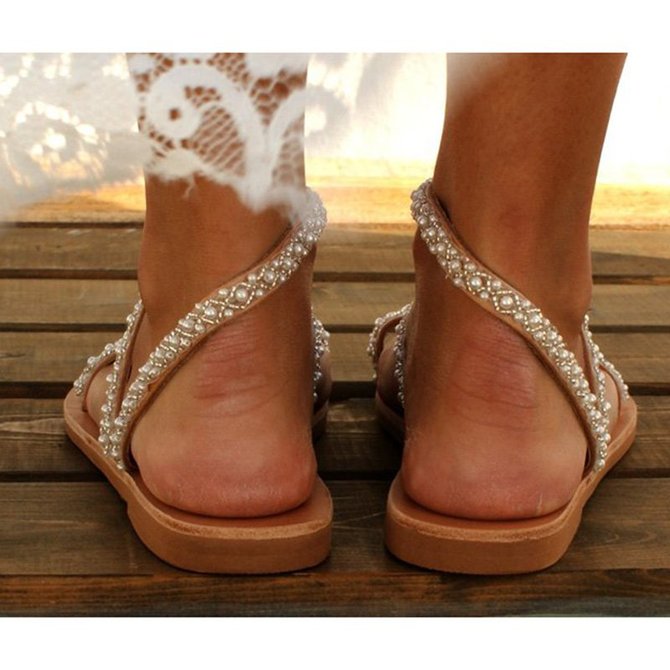 bohemian pearl sandals