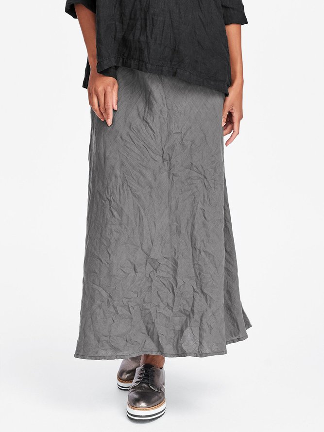 Cotton Maxi Skirt Casual Plain Skirt noracora