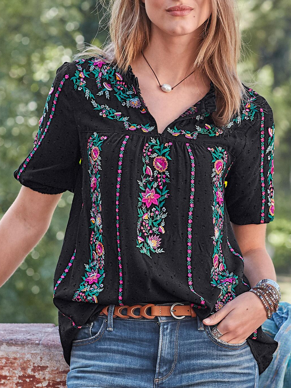 Vintage Short Sleeve Shirts & Tops noracora