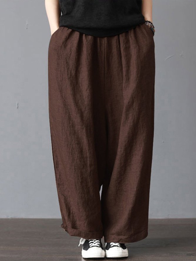 Casual Solid Loose Pants | noracora