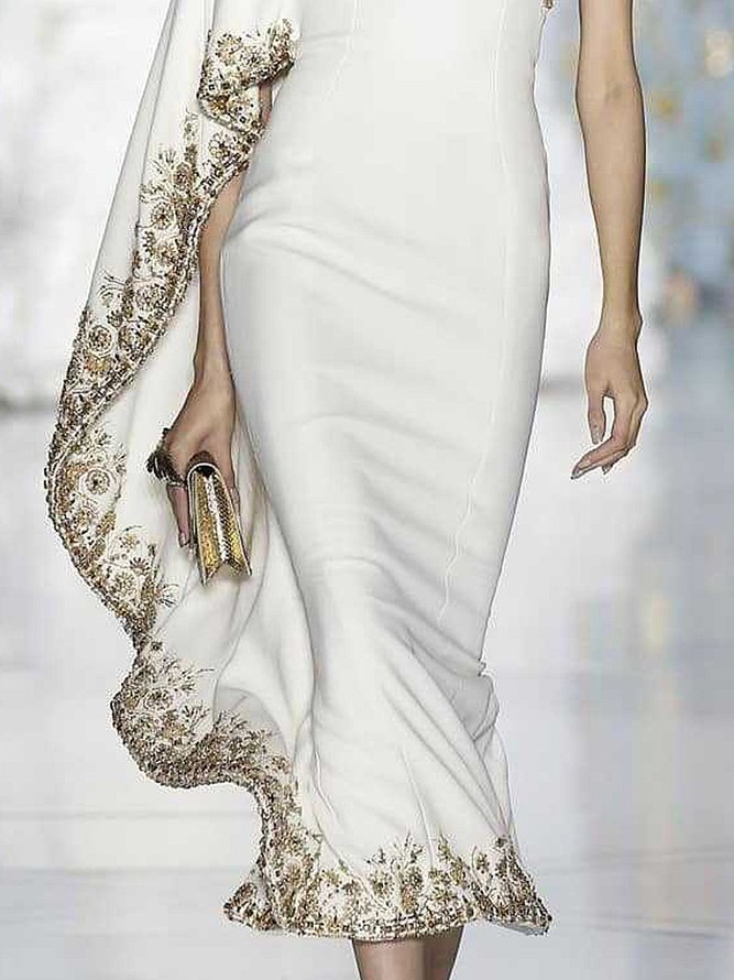 white asymmetrical dress