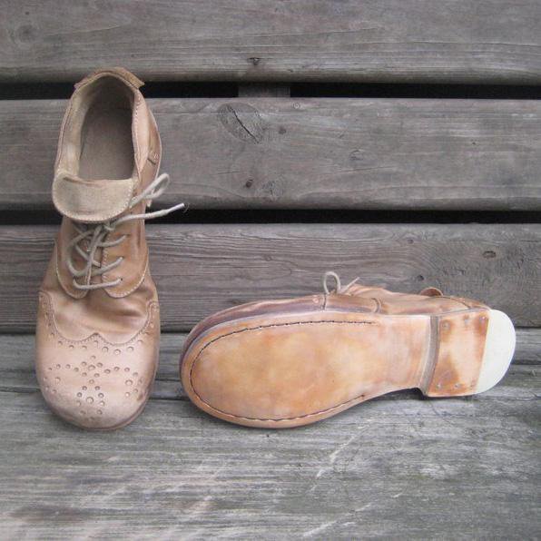 Vintage Brogue Handmade Leather Shoes | noracora