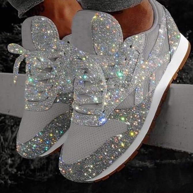 shoes with rhinestones on them