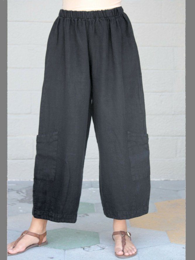 Casual Cotton Solid Pants | noracora