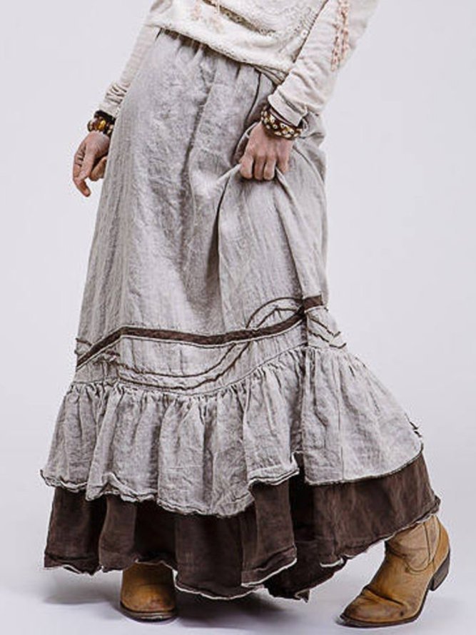 Casula Cotton Ruched Vintage Skirts noracora