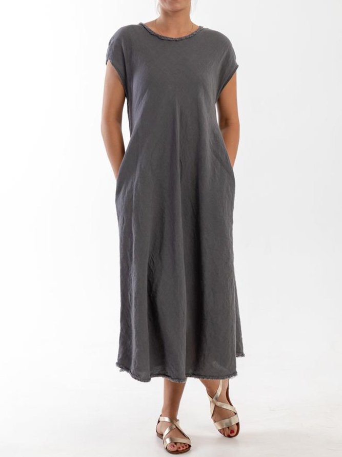Casual Cotton Solid Dresses | noracora