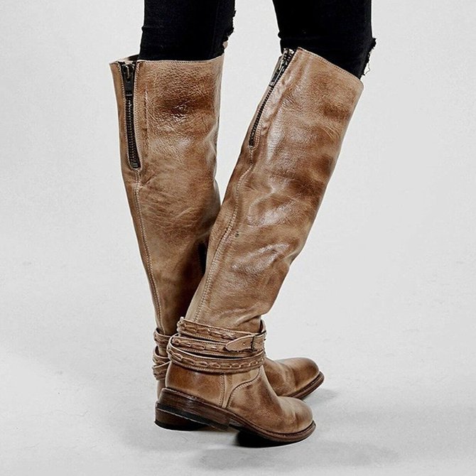 women's tall boots low heel