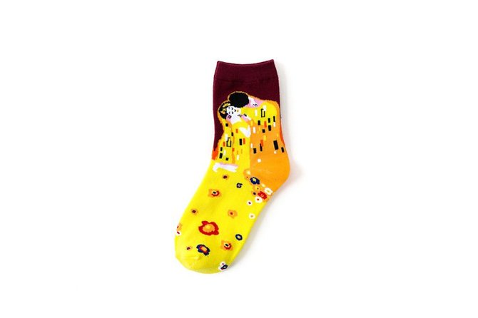 Unisex cotton blend flower socks
