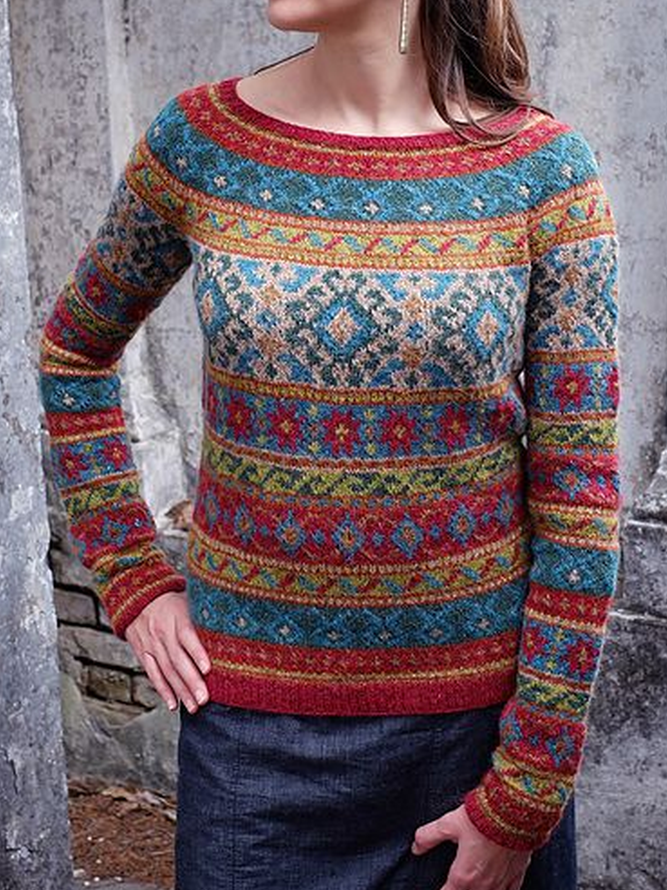 Printed Vintage Sweater noracora