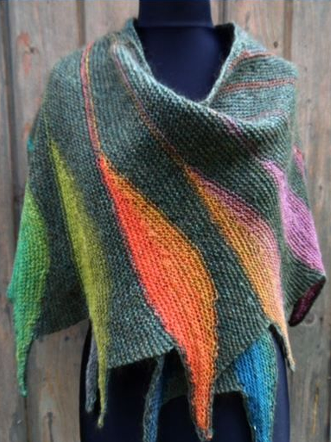 Casual Knitted Color-Block Scarf | noracora