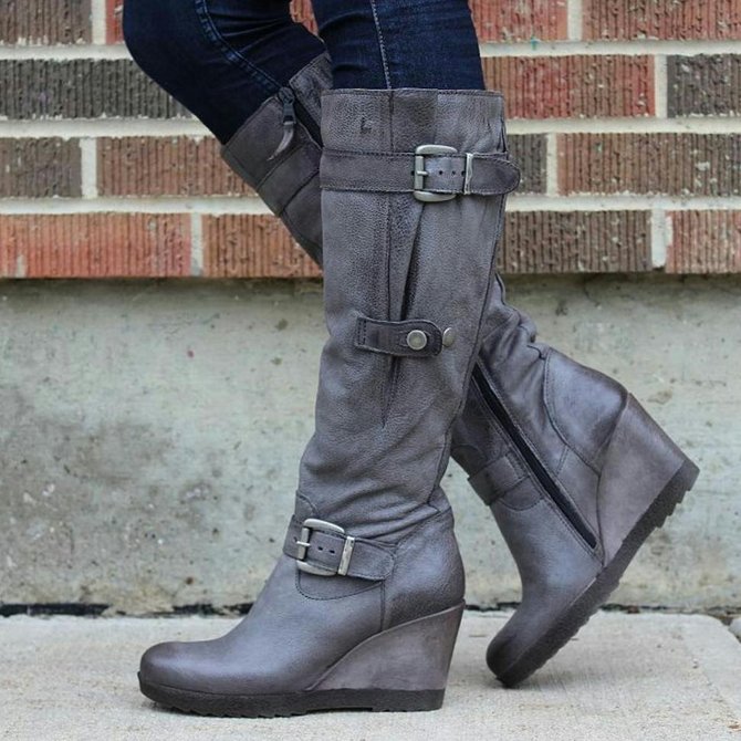 Wedge Heel Daily Boots noracora