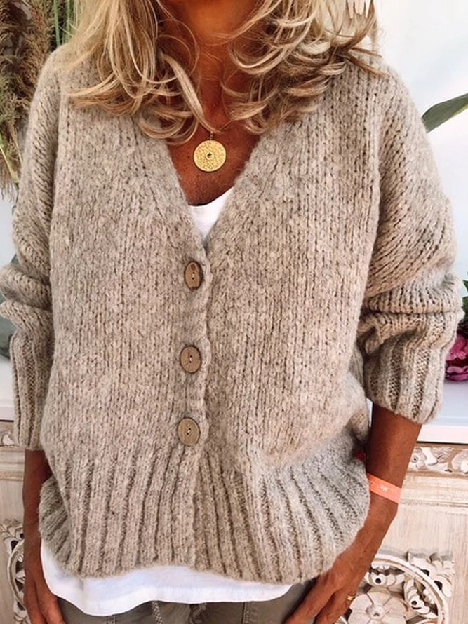 Women's Buttoned Casual Cardigan Sweater