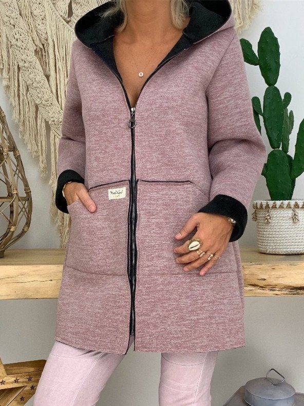 Solid Casual Long Sleeve Knit coat