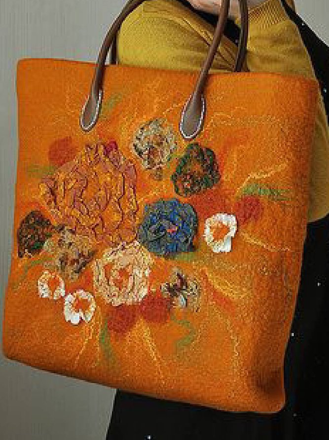 Orange Zipper Retro Faux Leather Shoulder Bag | noracora