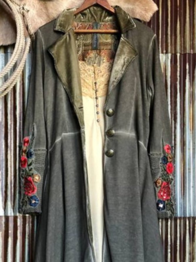 Woman Casual Shirt Collar Cotton-Blend Plus Size Knit coat