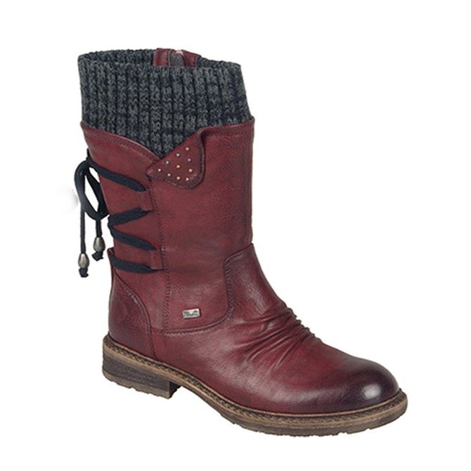 Warm Suede Boots With Lace Up | noracora