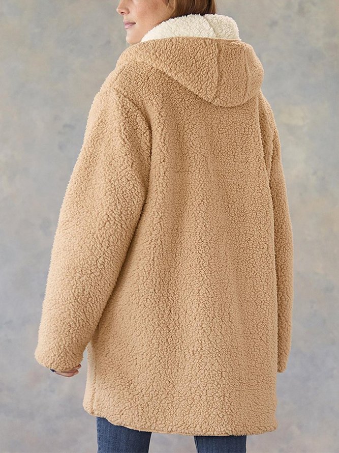 Women's Long Sleeve Casual Wool Blend Coat