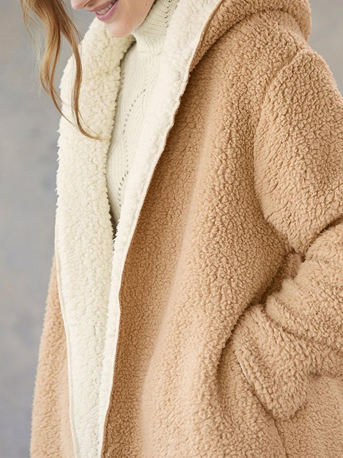 Women's Long Sleeve Casual Wool Blend Coat