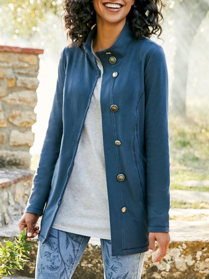 Women Long Sleeve Cotton-Blend Jacket