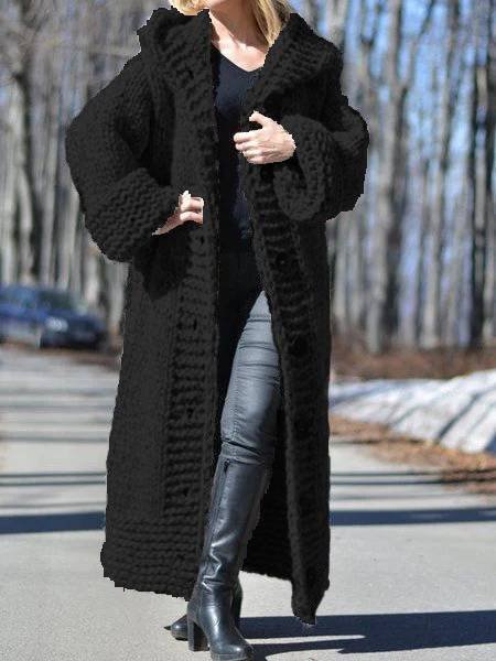 Women Casual Buttons Long Sweater Coat For Winter