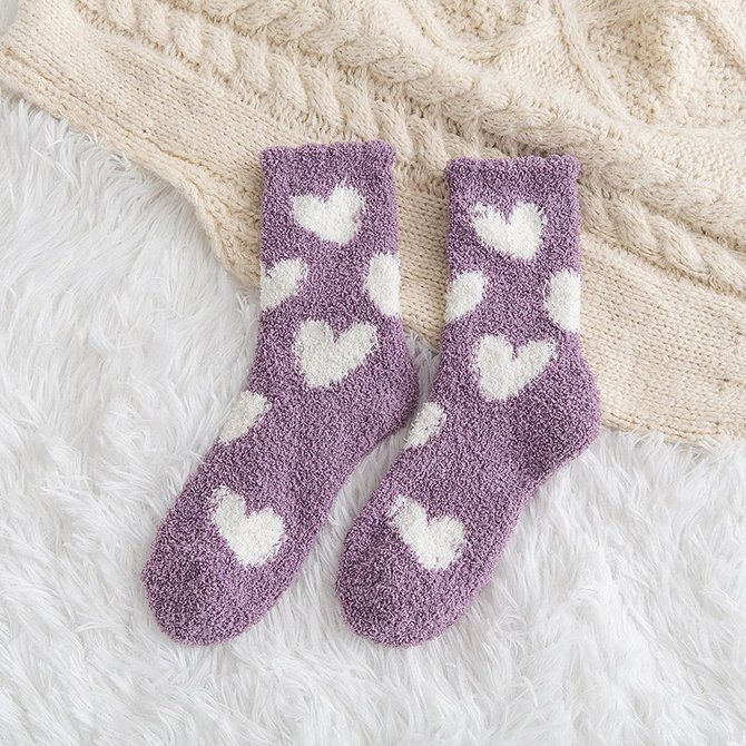 Coral Velvet Socks Sleep Socks noracora