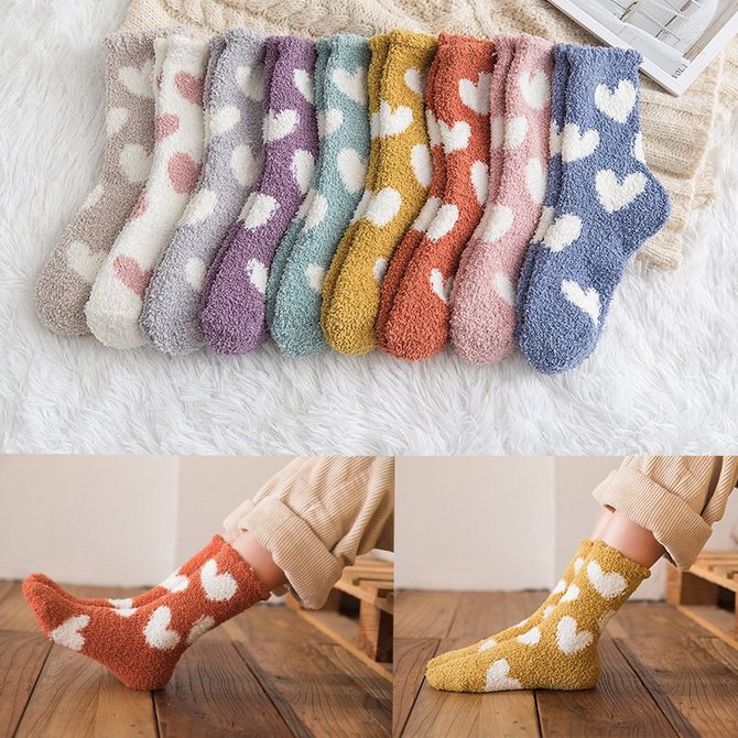 Coral Velvet Socks Sleep Socks | noracora