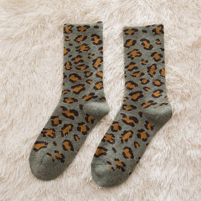 Leopard Print Socks One Size noracora