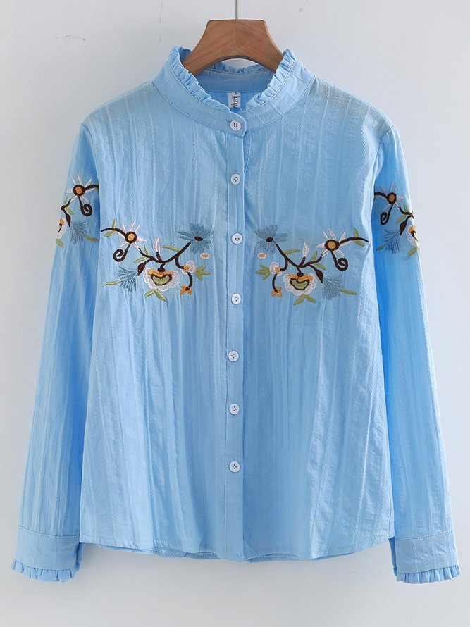 Embroidered Cotton Shirts & Tops | noracora